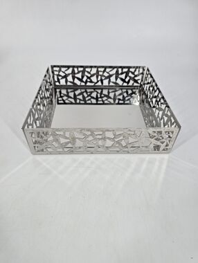 Alessi Cactus Flat Paper Napkin Holder Square Stainless Steel LPWK